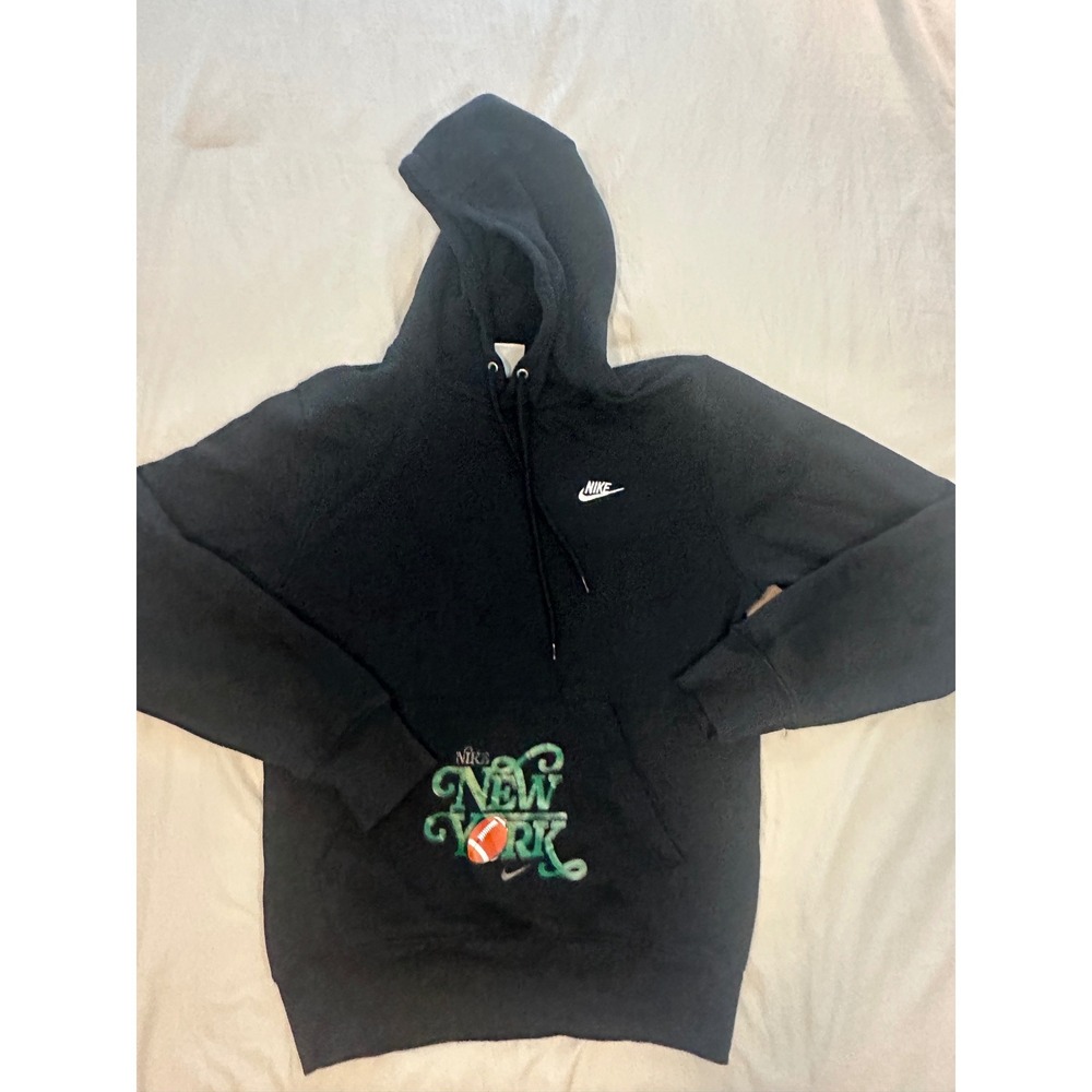 Nike NYC New York Football Hoodie Black Mens XS Pullover Sweatshirt Graphic‎